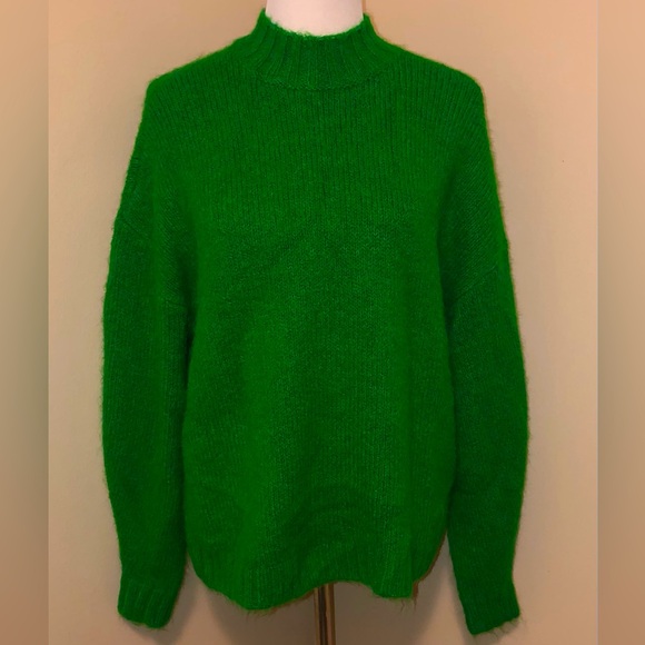Pistola Carlen Fern Green Mock Neck Oversized Sweater,Size-Small(P2P-23.75”-24”) - Picture 2 of 9